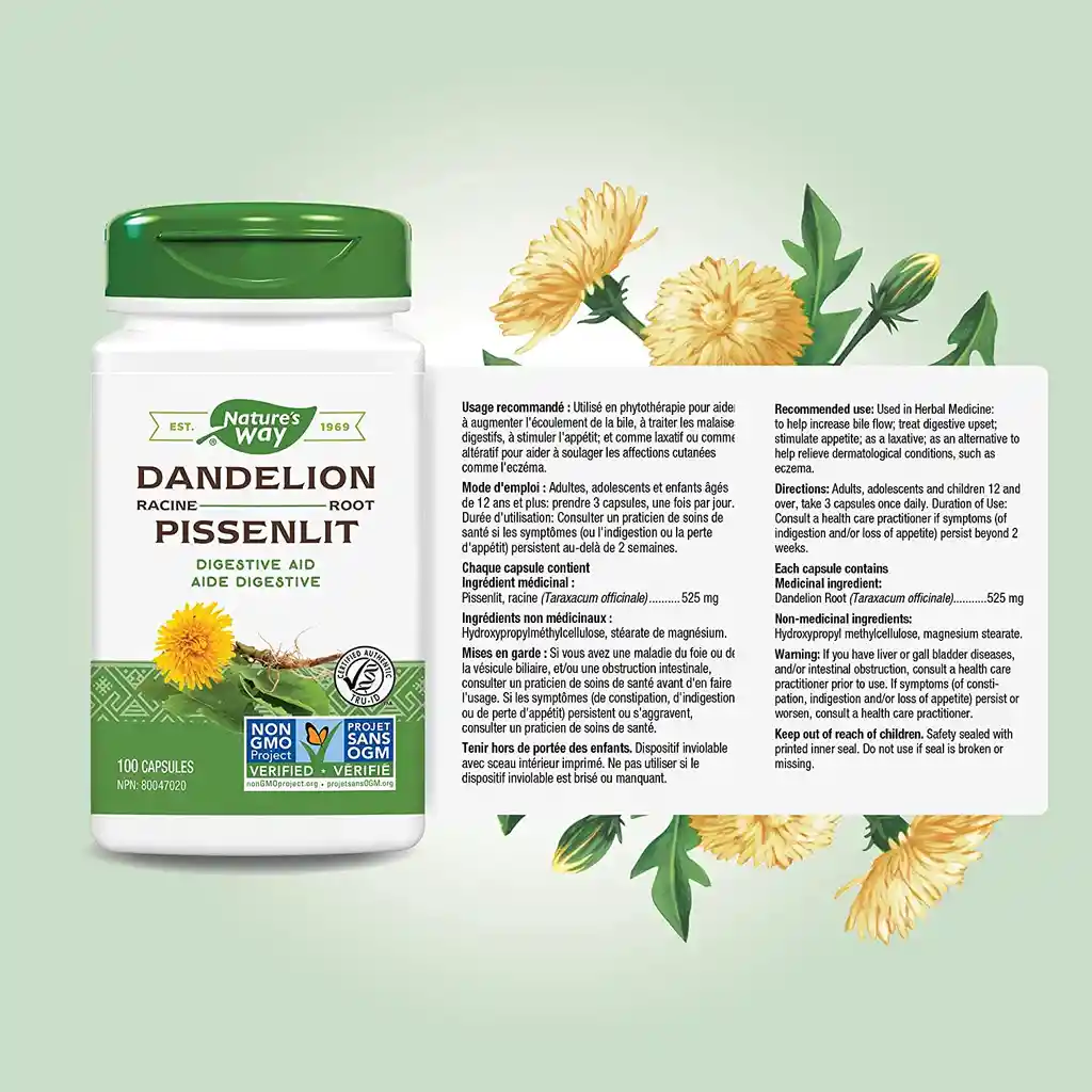  Natures Way Diente De León 1575 Mg 100 Capsulas 