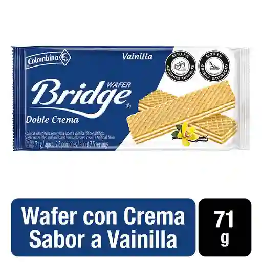 Bridge Galletas Wafer Leche con Crema Sabor a Vainilla