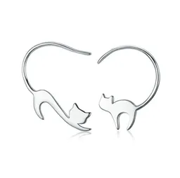 Aretes Aros Para Mujer Gato Fabricados En Plata 925