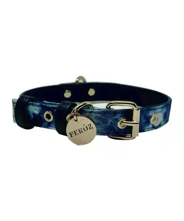 Collar Reata Tie Dye Azul Talla Xl