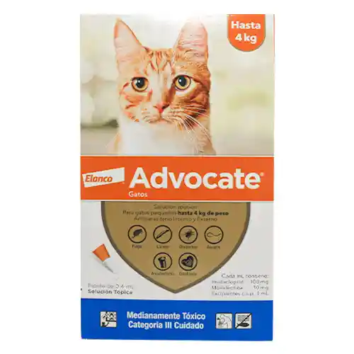 Advocate Antipulgasgatos 1 A 4Kg Desparasitante Interno Externo