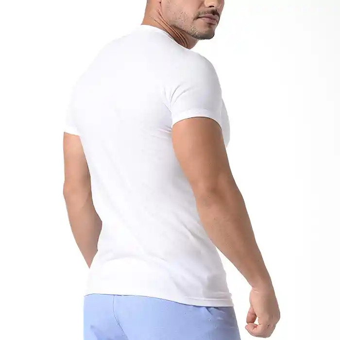 Camiseta Cuello Redondo De Algodón Premium (2020) Blanco L