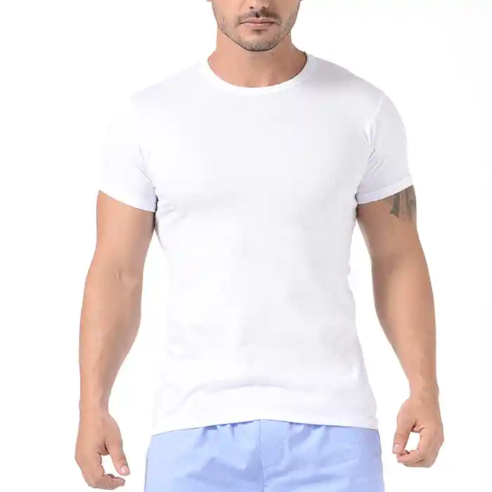 Camiseta Cuello Redondo De Algodón Premium (2020) Blanco Xl