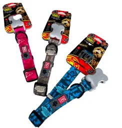 Collar Para Perro Letras Gris Talla L-2.5cm