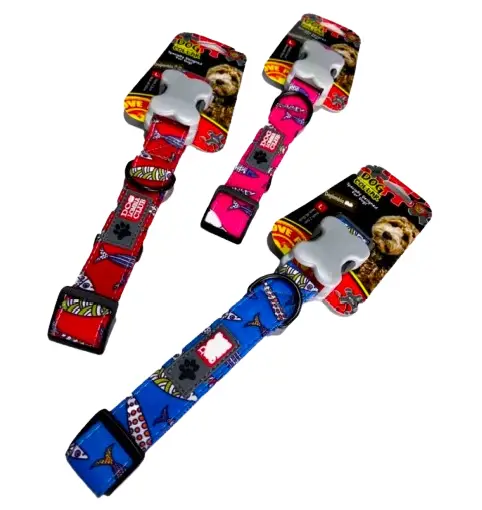 Collar Para Perro Peces Azul Talla M -2.0cm