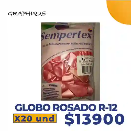 Globo Rosado R-12 X 20 Unidades