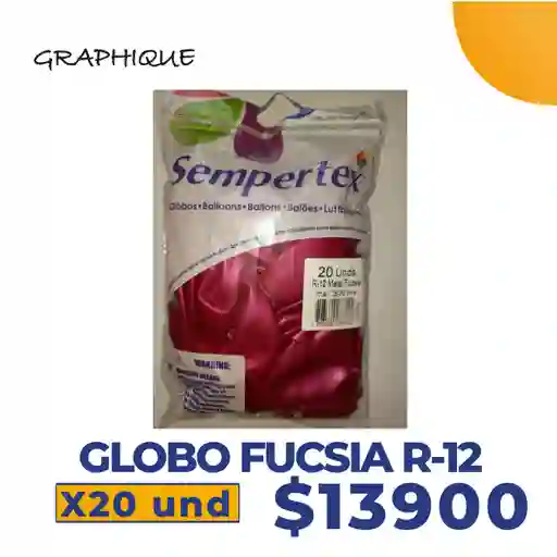 Globo Fucsia R-12 X 20 Unidades