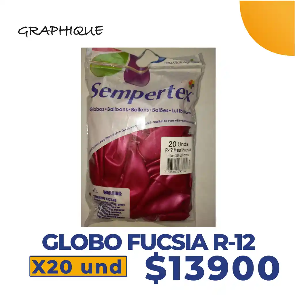 Globo Fucsia R-12 X 20 Unidades