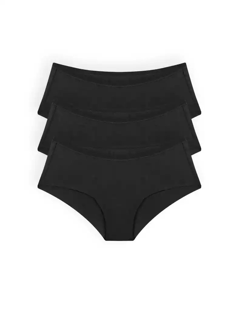 Panty Cachetero Invisible Microfibra (pack X3)(020389) Negro M