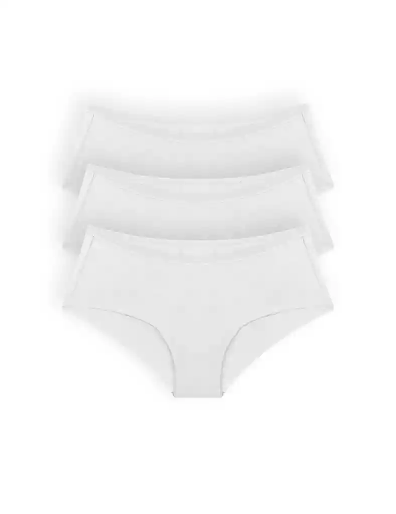 Panty Cachetero Invisible Microfibra (pack X3)(020389) Blanco L