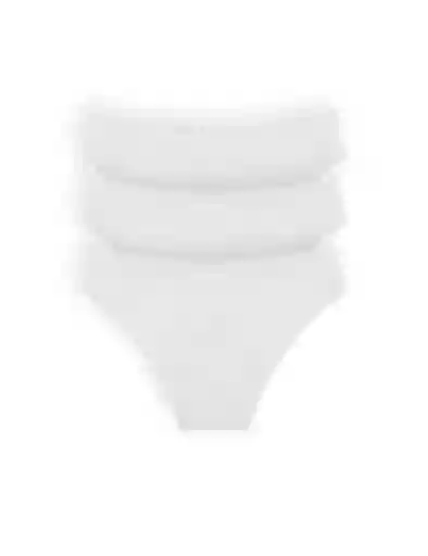 Panty Tanga De Algodón Premium (pack X3)(6011) Blanco M