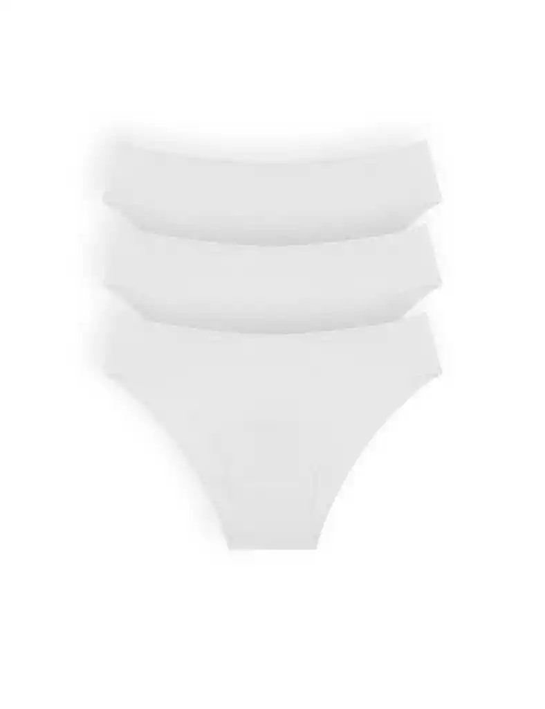 Panty Tanga De Algodón Premium (pack X3)(6011) Blanco Xl