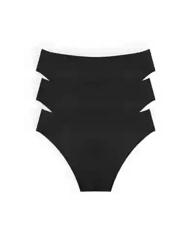 Panty Tanga De Algodón Premium (pack X3)(6011) Negro S