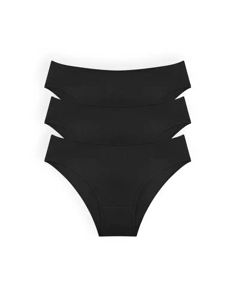 Panty Tanga De Algodón Premium (pack X3)(6011) Negro S