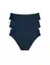 Panty Tanga De Algodón Premium (pack X3)(6011) Azul Oscuro M