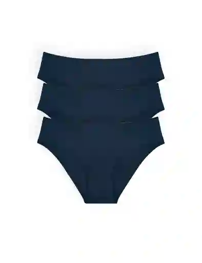 Panty Tanga De Algodón Premium (pack X3)(6011) Azul Oscuro M