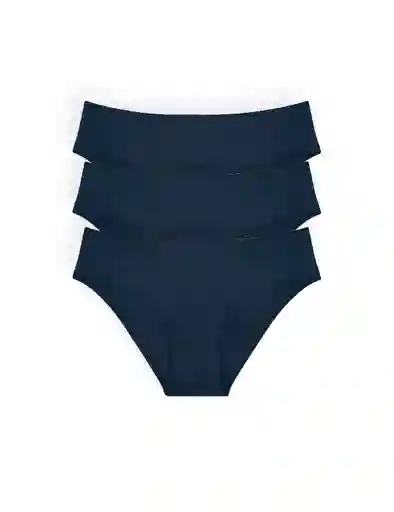 Panty Tanga De Algodón Premium (pack X3)(6011) Azul Oscuro L
