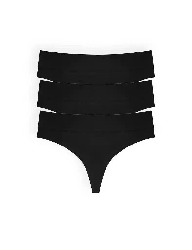 Panty Brasilera Algodón (pack X3)(1059) Negro S