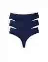 Panty Brasilera Algodón (pack X3)(1059) Azul Oscuro M