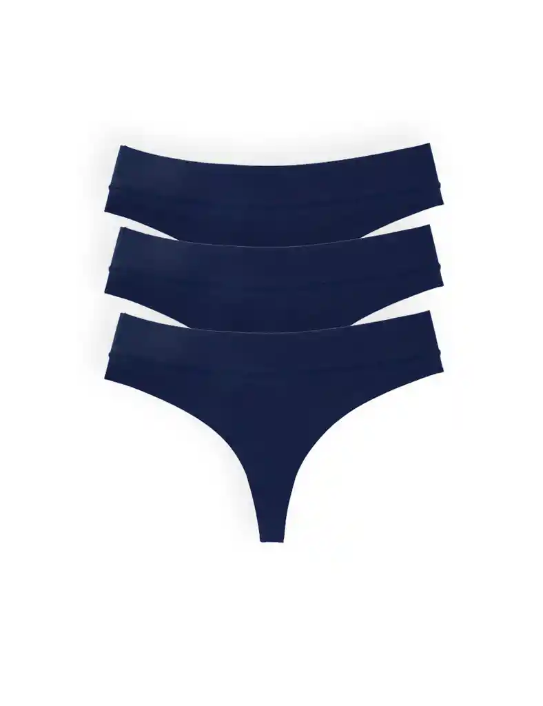 Panty Brasilera Algodón (pack X3)(1059) Azul Oscuro M