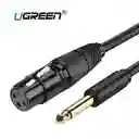 Cable Microfono 6.35 Macho A Xlr Hembra 3mt Ugreen 20720
