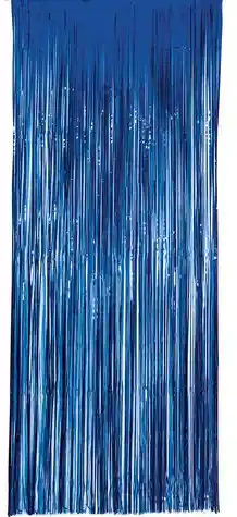 Cortina De Tiras Metalizada Azul Rey Cumpleaños Carnaval Colombia