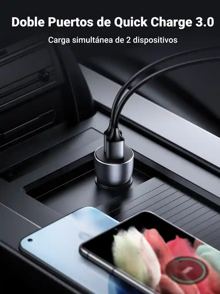 Cargador De Coche Rápido Qc 3.0+ Dual Usb-a 36w Ugreen 10144