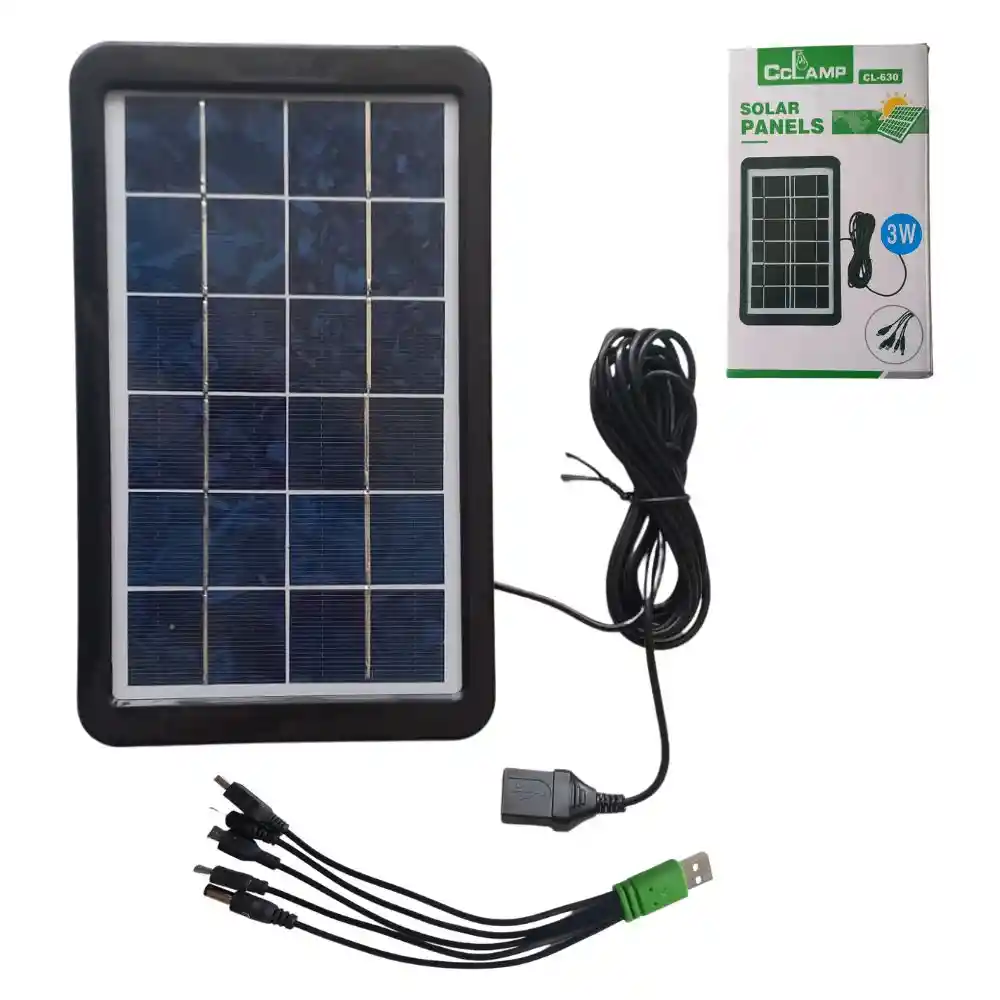 	panel Solar Cargador Celular 3 Watts 6 Voltios Energía Solar Cl-630 (6010)
