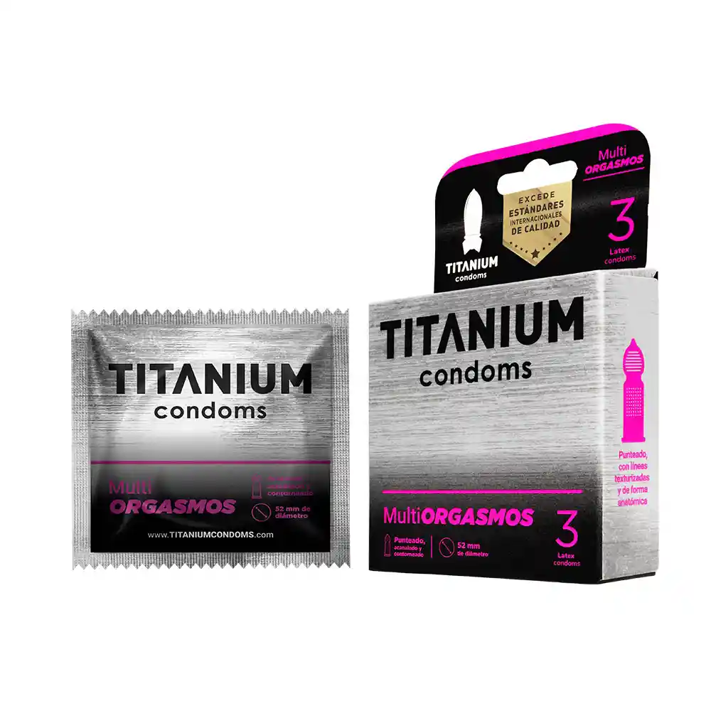 Condones Titanium Multiorgasmos X 3