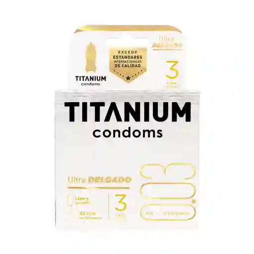 Condones Titanium Ultra Delgado X 3