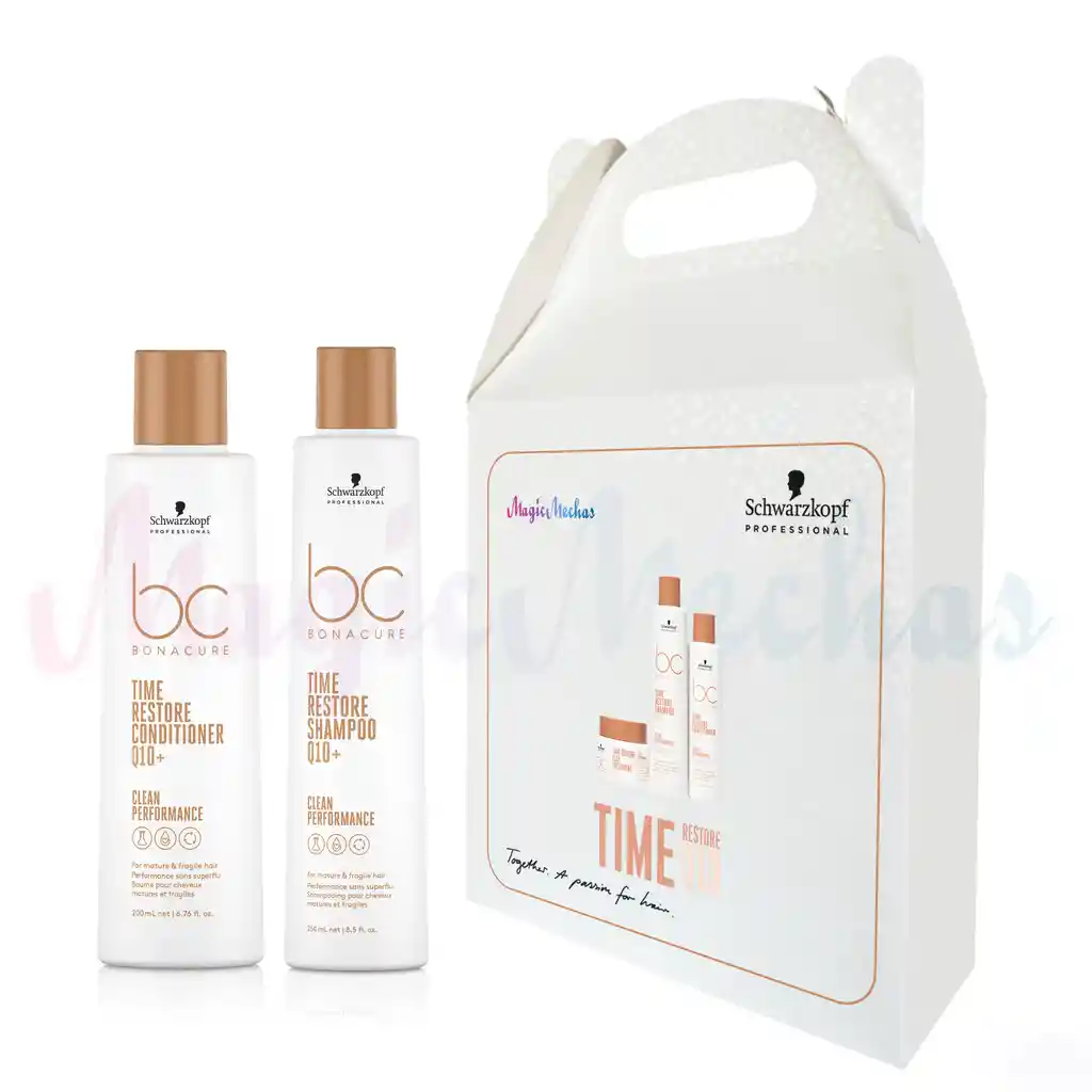 kit bonACURE time restore q10 shampo 250ml + acondicionador 200ml