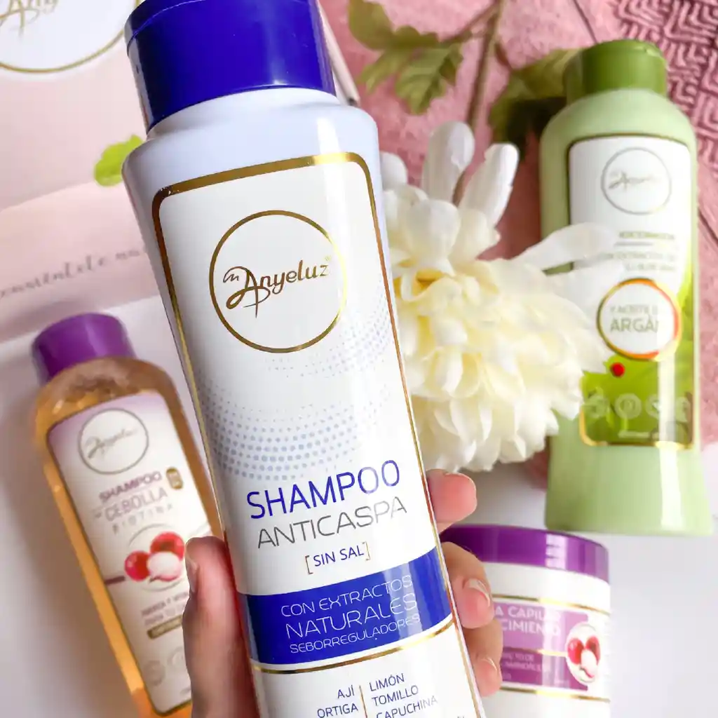  ANYELUZ Kit Anticaspa Y Crecimiento Con Shampoo De Cebolla 