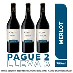 Maison Castel Pague 2 Lleve 3 Vino Merlot, 750 Ml