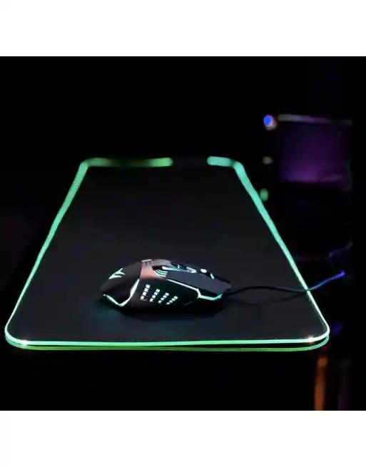 Alfombrilla De Mouse De Baja Fricción Con Bordes Led Rgb