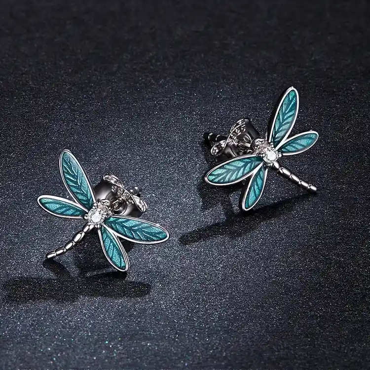 Aretes Para Mujer Libélula Fabricados En Plata 925