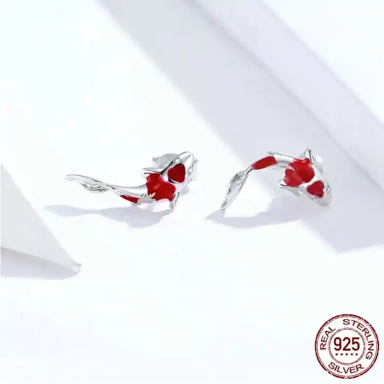 Aretes Pendientes Topos Para Mujer Pez Fabricados En Plata 925