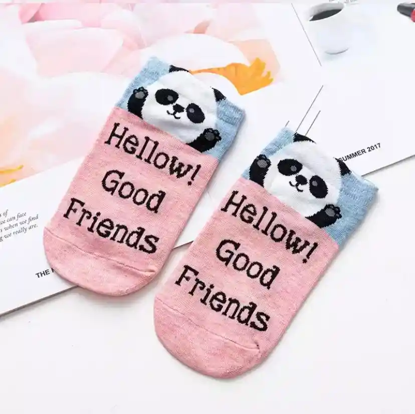Medias Tobilleras Animalitos Oso Panda