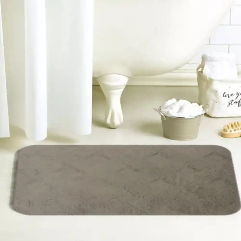 Tapete Salida De Ducha Soft Antideslizante 40x60 Cm Gris