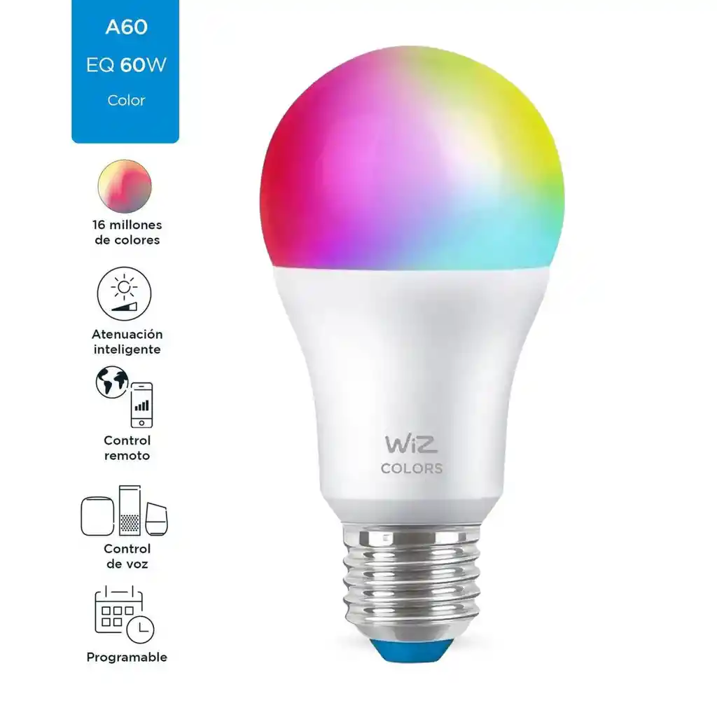 Wiz Bombillo Led Inteligente Wi-fi Luz Fria/calida + Colores A19