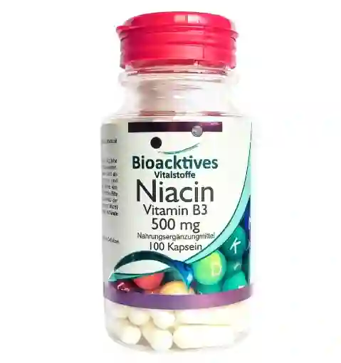 Niacin Vitamina B3 500 Mg 100 Cápsulas Bioacktives