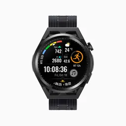 Huawei Watch Gt Runner 32mb+4gb Black Durable Polymer Fiber Watch Case Black Soft Silicone Strap