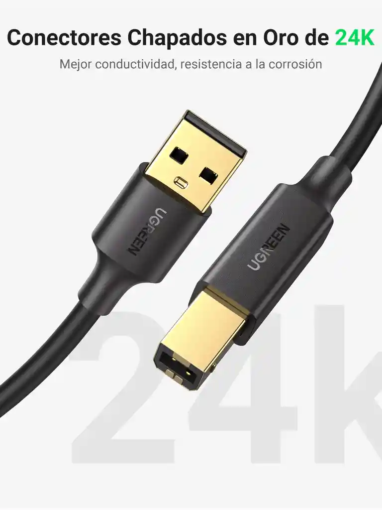 Cable De Escáner De Impresora Usb 2.0 1.5mt Ugreen 10350