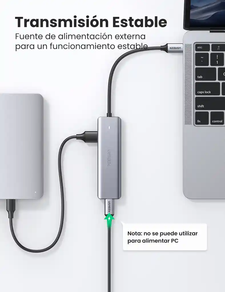 Adaptador Tipo C A 4 Puertos Usb Ugreen 70336