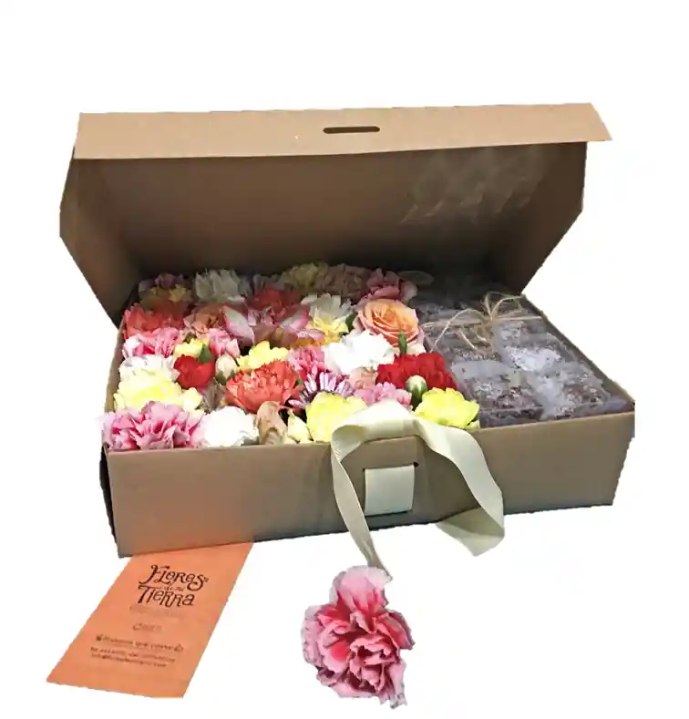 Flores Brownies Caja Regalo Y