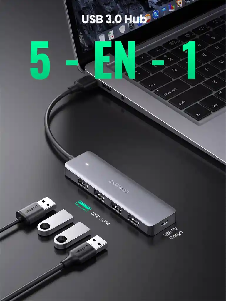 Hub De 4 Puertos Usb 3.0 Ugreen 50985