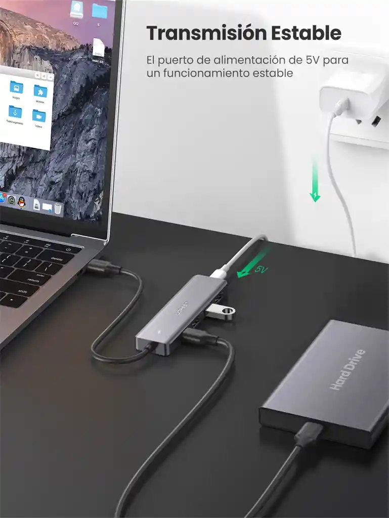 Hub De 4 Puertos Usb 3.0 Ugreen 50985