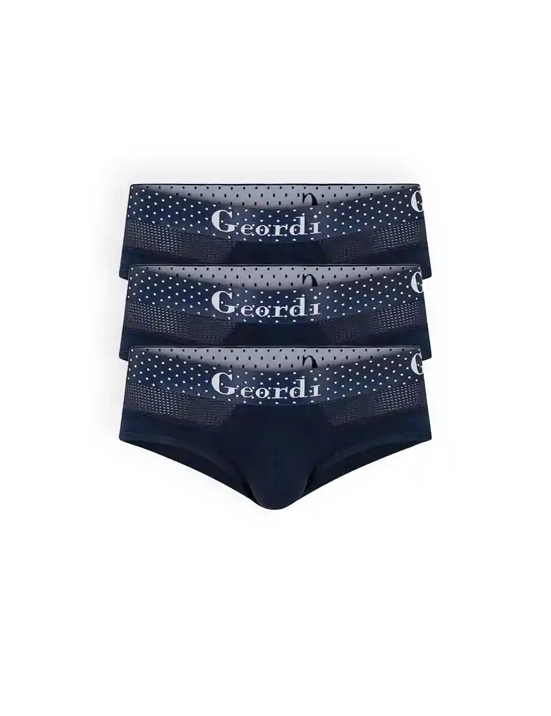 Brief De Algodón Premium (pack X3)(gg03l6) Azul Oscuro S