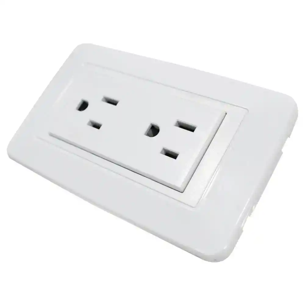 Linea Bk Blanca Incrustar Toma Doble 110-220 (118z-06) (ht20339)