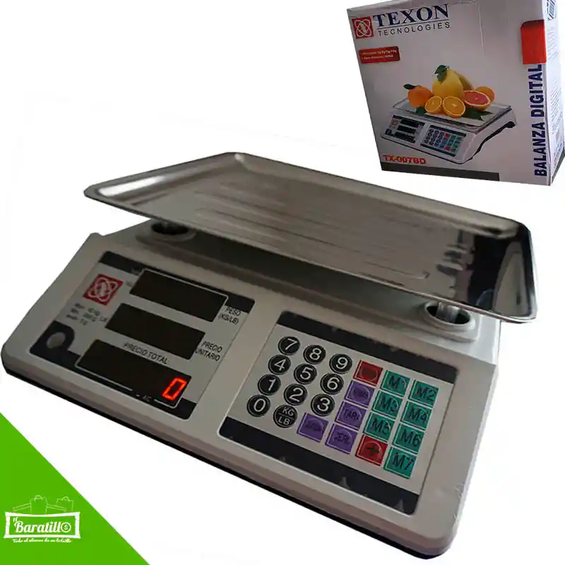 Bascula 7 Memorias 40 Kg Balanza Pesa Digital Texon Tx-007bd (2038)