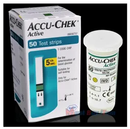 Tiras Accu Chek Active X50 Roche + 200 Lancetas